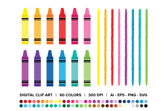 Download Crayon & Border Clip Art Set - Clip art set Collection