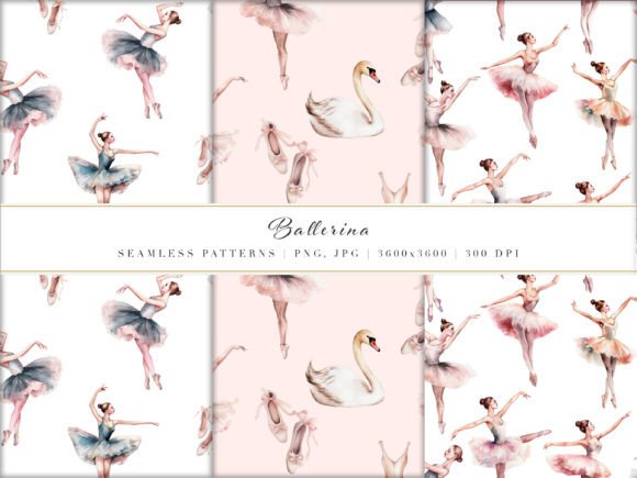 Download Watercolor Ballerina Digital Paper Set - Digital paper Collection