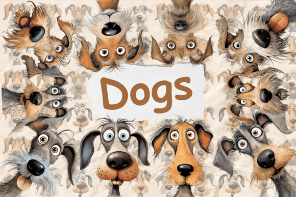Download Clip Art Set of Funny Dogs - Premium Resources