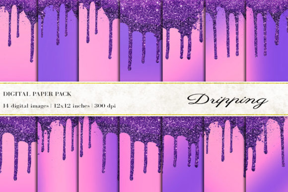 Download Dripping Glitter Digital Papers - Digital paper Collection