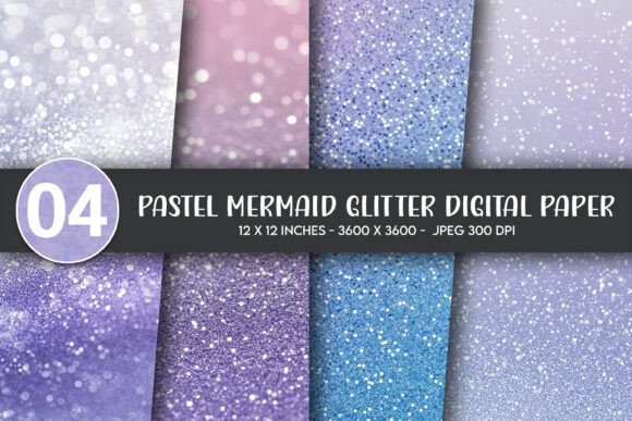 Download Pastel Mermaid Glitter Digital Paper - Digital paper Collection