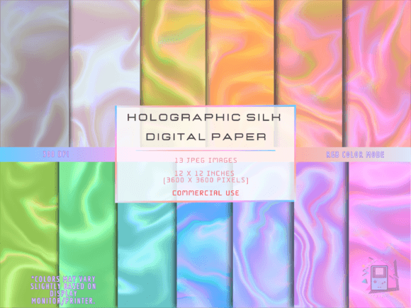Download Holographic Silk Set I Digital Papers - Digital paper Collection