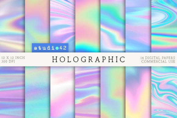 Download Holographic Digital Paper Pack - Digital paper Collection